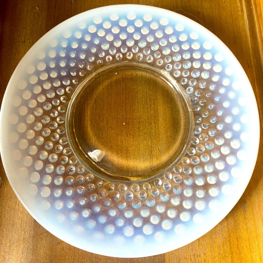 Fenton 8 inch Hobnail opalescent plate.